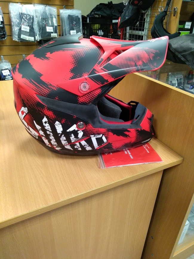 Шлем кросс SHIRO MX-305 SILS Black Red фото 2
