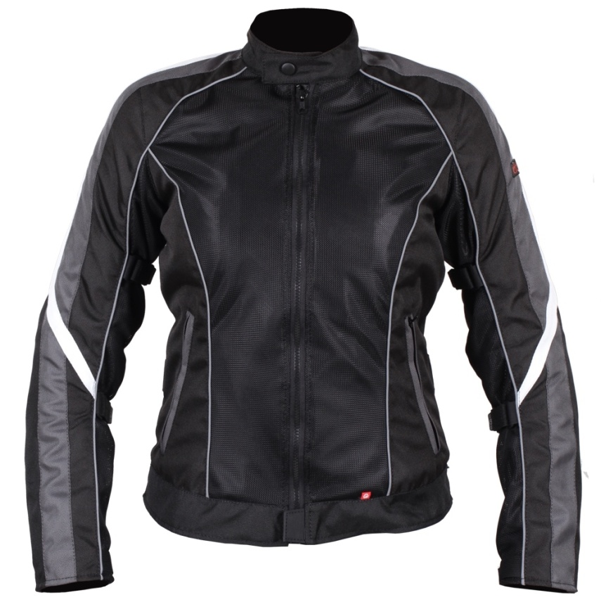 Женская мотокуртка INFLAME GLACIAL текстиль+сетка, цвет серо-черный фото 1