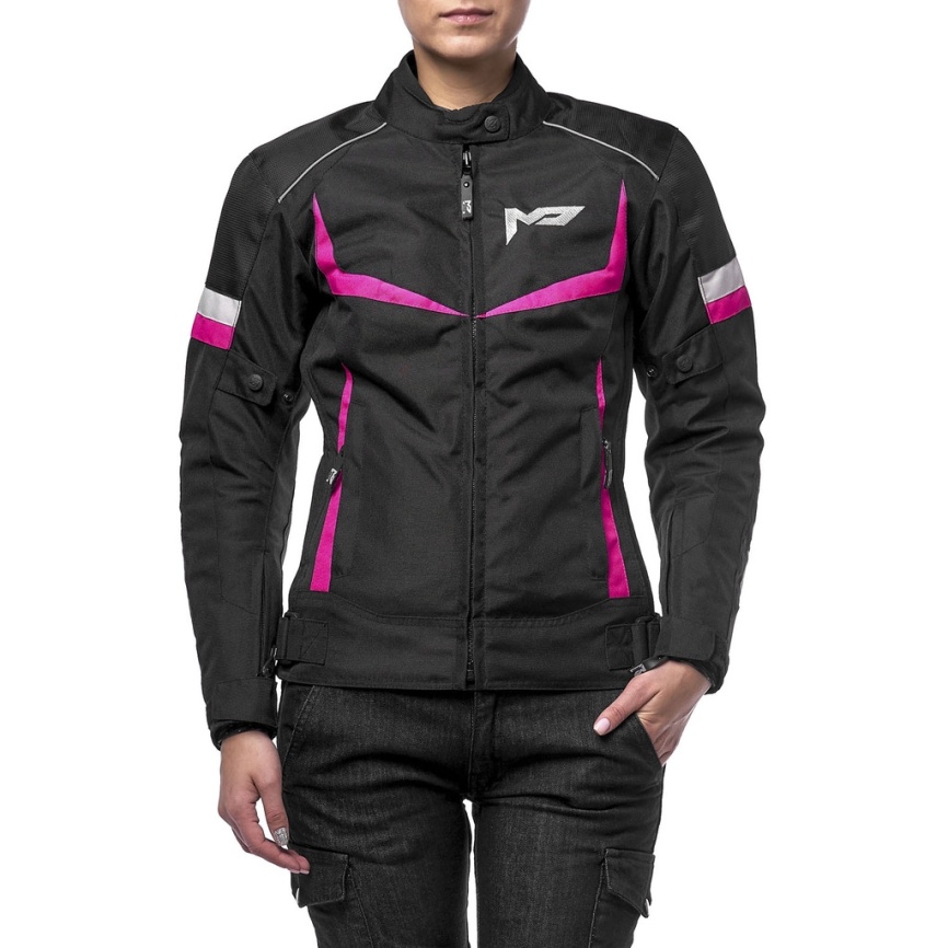 Женская мото куртка MOTEQ ASTRA ч/розовая фото 3