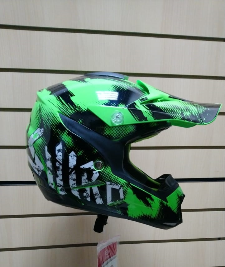 Шлем кросс SHIRO MX-305 SILS Green fluo фото 3