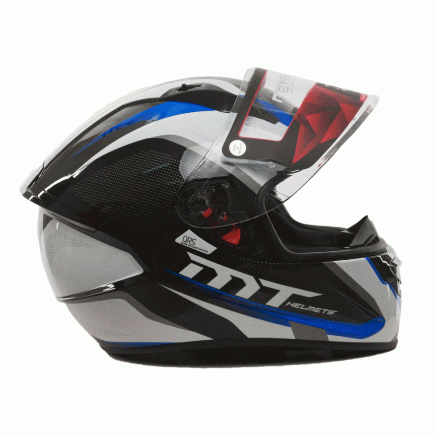 Шлем MT STINGER SPIKE Gloss Metallic Black White Yamaha Blue фото 2
