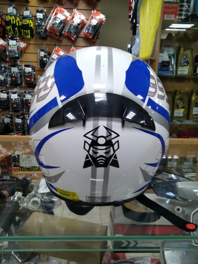 Шлем (интеграл) MARUSHIN 999 RS VORTIX whete/blue фото 4