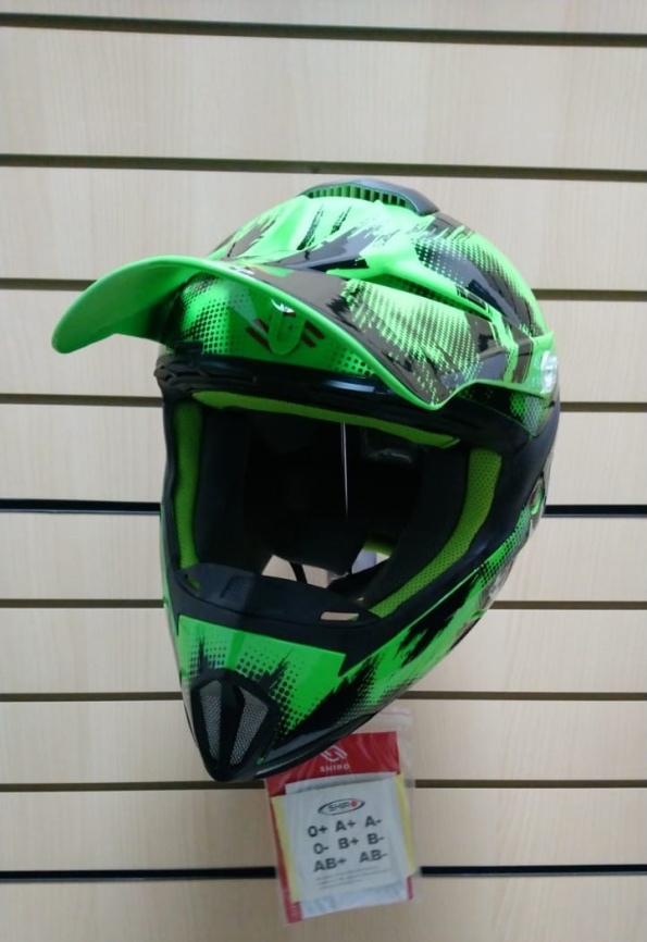 Шлем кросс SHIRO MX-305 SILS Green fluo фото 2