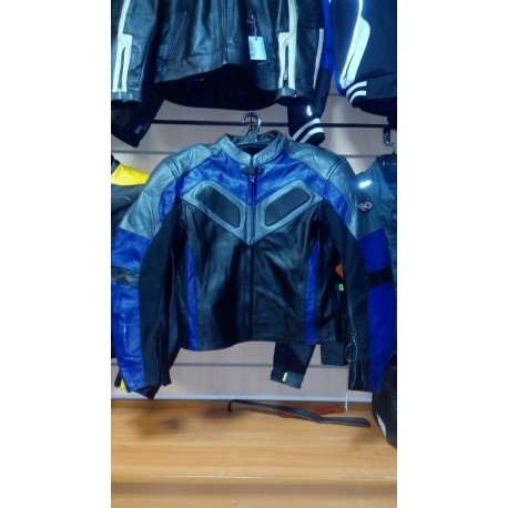 Куртка кожанная BEL спорт Серебристо-синяя фото 1