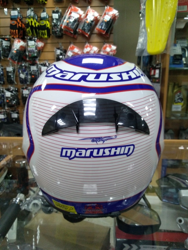 Шлем (интеграл) MARUSHIN 999 RS Fundo whete/blue фото 4
