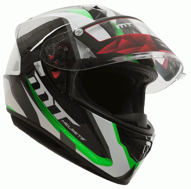 Шлем MT STINGER SPIKE Gloss Metallic Black White Fluo Green фото 1