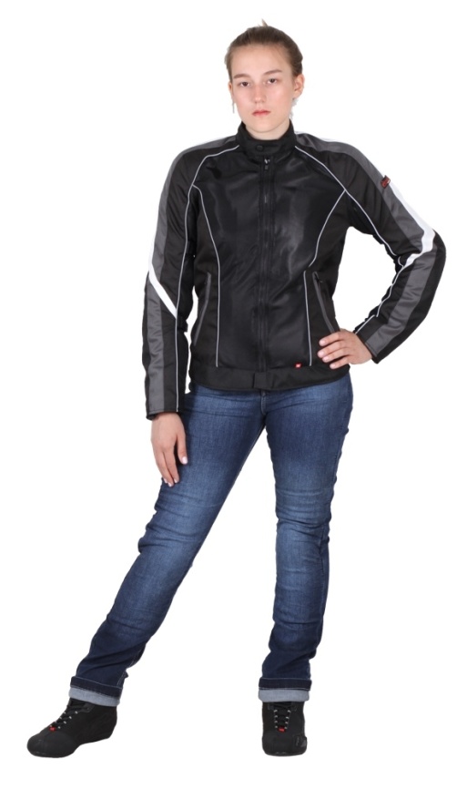 Женская мотокуртка INFLAME GLACIAL текстиль+сетка, цвет серо-черный фото 5