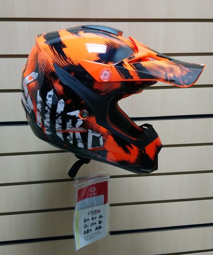 Шлем кросс SHIRO MX-305 SILS Orange fluo фото 1