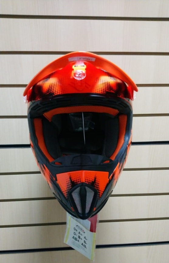 Шлем кросс SHIRO MX-305 SILS Orange fluo фото 2