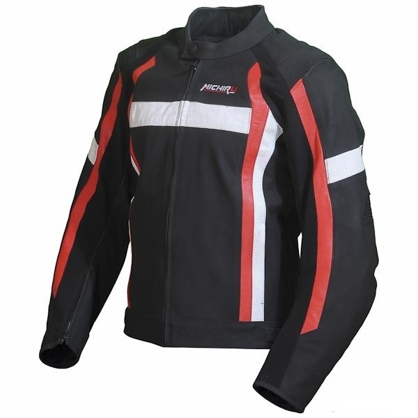 Куртка (кожа) MICHIRU Street Racer черно-красная фото 1