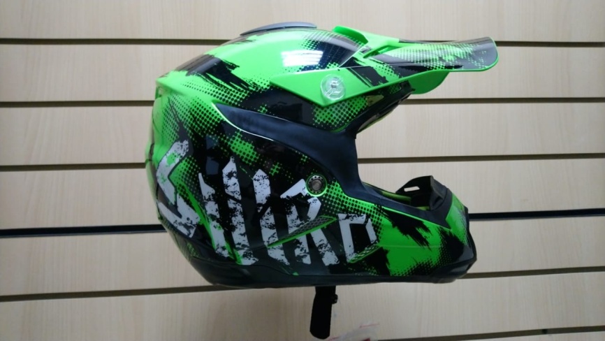 Шлем кросс SHIRO MX-305 SILS Green fluo фото 1
